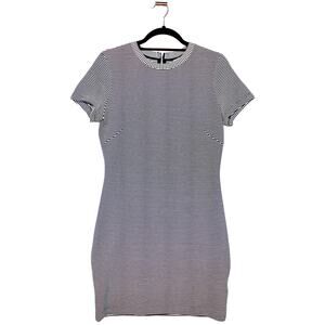 H&M Body Con Striped Black and White Dress Medium